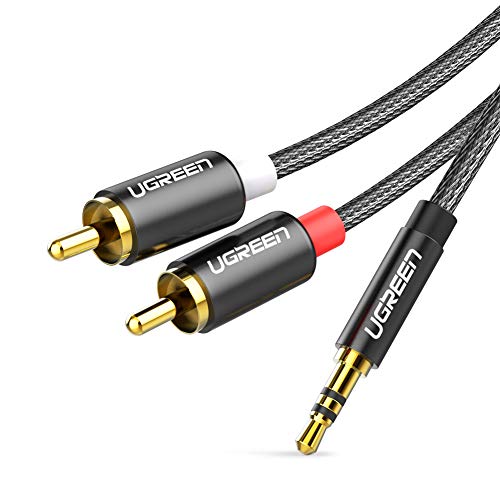 UGREEN 3.5mm to 2RCA Audio Auxiliary Stereo Y Splitter Nylon Braided Cable (6ft)