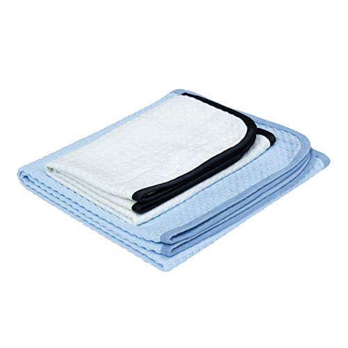 THE RAG COMPANY (2-Pack) Dry Me A River 20 in. x 40 in. & 16 in. x 24 in. Professional Korean 70/30 Microfiber Waffle-Weave Drying & Detailing Towels with Silky Soft Suede Edges