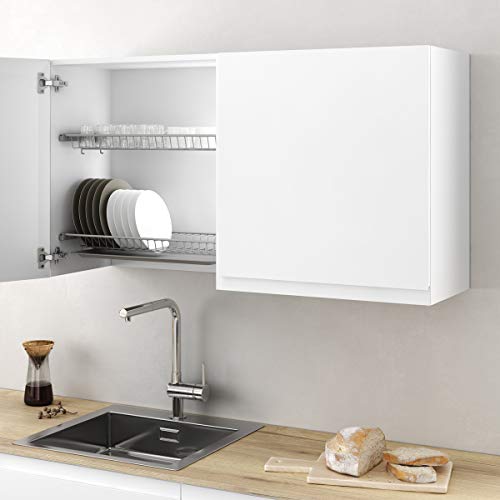 Menage Confort Abtropfgestell für Teller und Gläser aus Stahl mit Wasserauffangschale für Küchenmöbel, Breite 865 mm