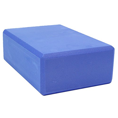 Sol Living Yoga Block - Compact Durable High Density EVA Foam Block for Balance and Stability, Exercise, Fitness, Pilates and Yoga Accessory - 3" x 6" x 9" Blue Color