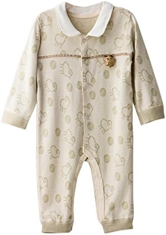 Yoyosoudou Unisex Baby Romper Natural Colored Organic Cotton Onesies for Boy or Girl(Green Style1,6-9 Months)