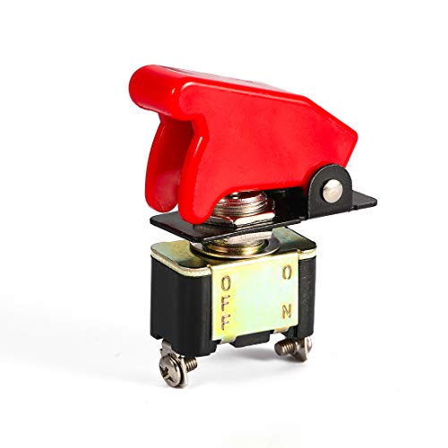 image for CZC AUTO 5 Pack Rocker Toggle Switch ON OFF with Red Aircraft Safety C
