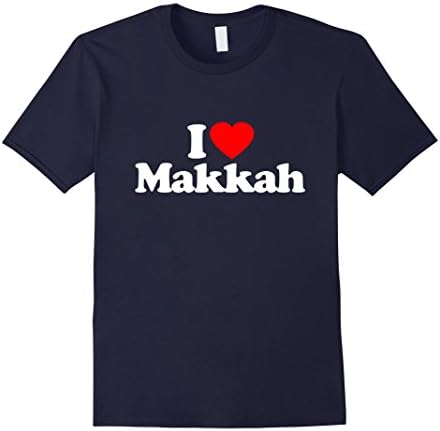 Men's I Love Heart Makkah Saudi Arabia Funny T-Shirt Medium Navy