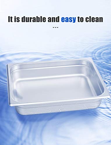 Steam Table Pan Full Size 4 inch, Hotel Pans Stainless Steel 6 Pack, ATOSA A2004 Buffet Food Pans Sets