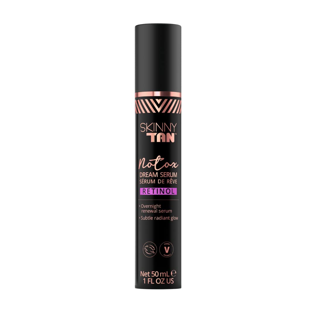 Skinny Tan Notox Retinol Dream -Overnight Gradual Fake Tan Serum, Face Fake Tan with Anti-Ageing Retinol Serum for Natural Glow, Vegan & Cruelty-Free Skincare - 50ml