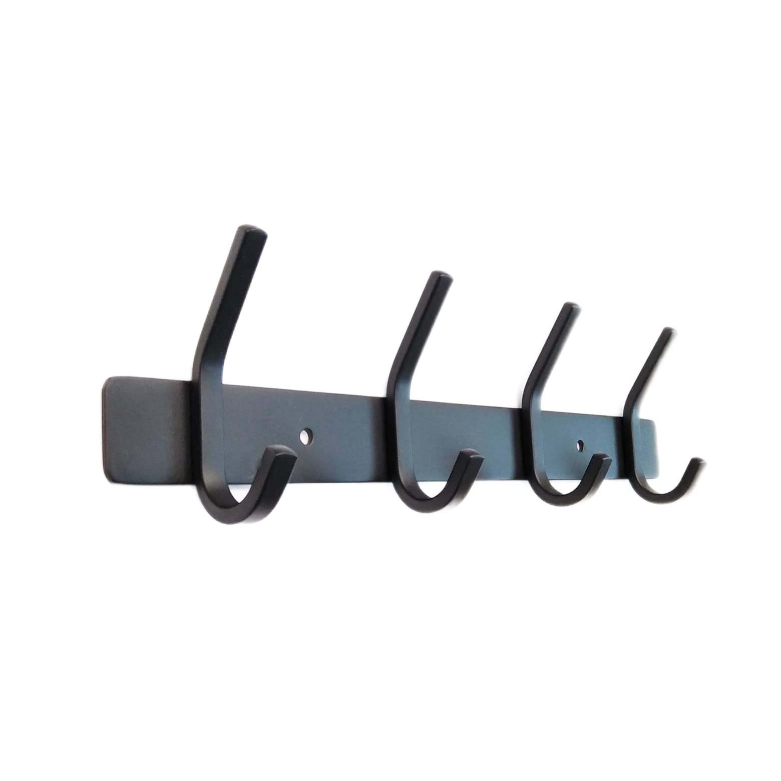 Harrington Marley UK Seller | Black Stainless Steel Wall Coat Hook Rack | 4 Hooks for Bathroom Door | Towel Rail, Kitchen, Dressing Gown Hanger Modern & Clean Design