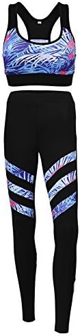 Fitibest Women Sports Bra and Pants Set Wirefree Yoga Wear Set High Impact Racerback Bra and Leggings (L, color 1)