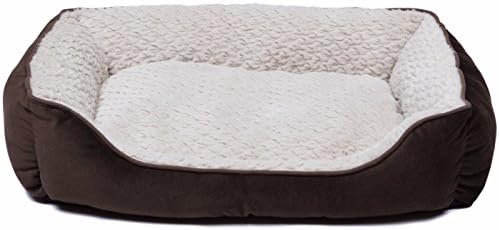 Creative Pet Group Round Dog Bed Nero/Beige Soft Plush, 18"