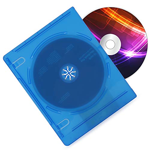COOFIT Bluray Case Double 10 Pieces CD/DVD Jewel Cases Empty Standard Blue Replacement Boxes/Cases for Blu-Ray Disc