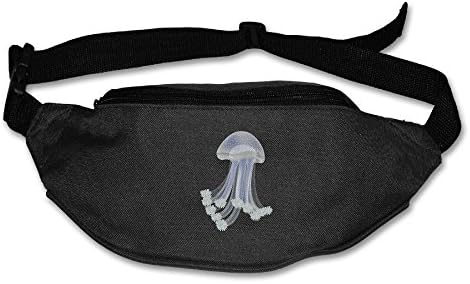 Heard Me Unisex Ocean Life Jellyfish Fanny Pack Waist Bag Phone Holder Adjustable Running Belt For Cycling,Vacation,Hiking,Gym Black