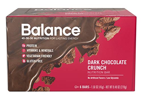 Balance Bar, Healthy Protein Snacks, Dark Chocolate Crunch, 1.58 oz, Pack of 6