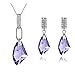 Mondaynoon Valentine's Day Gift Moon Breeze Angel Swarovski Element Crystal Jewelry Set Women's Necklace and Earrings for Elegant Mom Girl