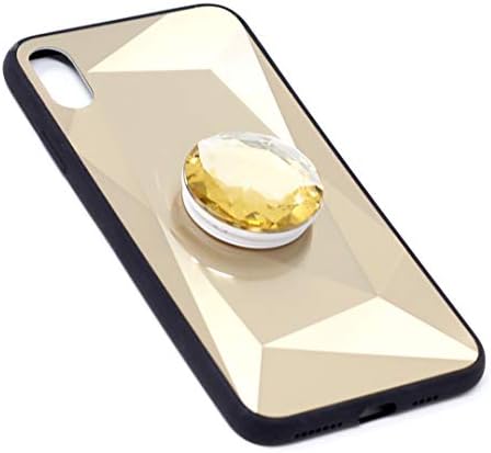 YOCOROL Baseus Design Hard Polycarbonate Slim Back Cover Case with Hand Holder for Apple iPhone Xs Max (Gold)