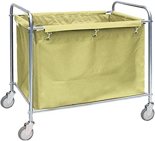 GOHHK Commercial Rolling Laundry Sorter with Large Wheels Heavy Duty Linen Trolley for Hospitals Nursing Homes Schools (Color : Khaki)