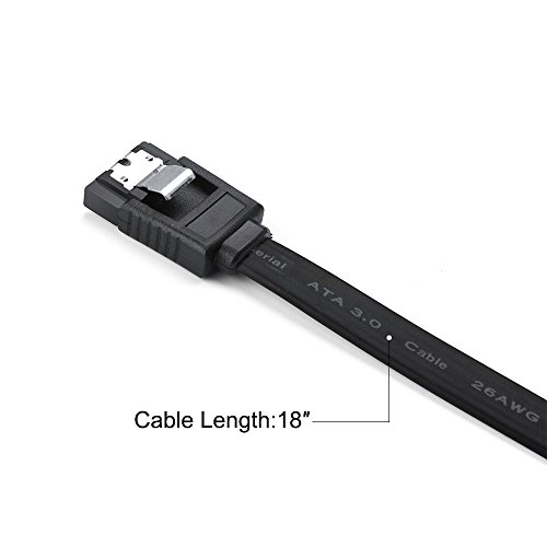 Syntrific 90 degrees SATA Cable 3.0 18 Inches 6 Gbps SATA III Locking Latch Cables, Pack of 5,COMPATIBLE with popular SATA equipped devices