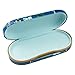 OptiPlix Dual Glasses and Contacts Case - Double Sided 2 in 1 Clamshell Hard Case for Eyeglasses and Contact Lenses with Mirror - Blue with Tree Print and Matte Finish
