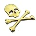 KitMax (TM) Pack of 2 Sets 3D Skull Badge Auto Car Truck Laptop iPad Window Wall Motorcycle Decor Decal Sticker (Silver)