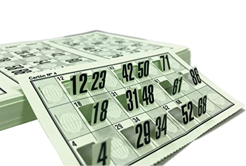 Genérico 480 Die Cut Number Cartons for Traditional 90 Balls Bingo (Green)