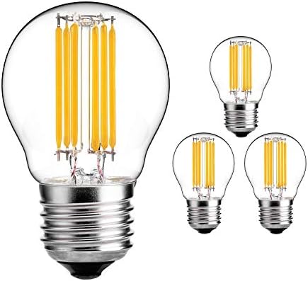 Yiun G45(A15) 6W Antique Edison Style LED Filament Light Bulb, 2700K Warm White, 600LM, E27 Base Lamp,AC 230V, 60W Incandescent Equivalent, Dimmable, 4-Pack