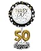 Happy 50th Birthday Balloon Centerpiece Black and Gold for Milestone Birthday primary