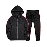 MANTORS Men's Hooded Athletic Tracksuit Full Zip Casual Jogging Gym Sweat Suits