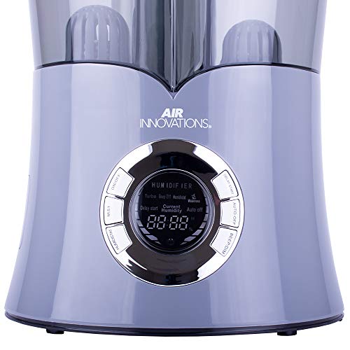 Air Innovations MH-801B-PLAT MH-801B 2.15 Gal. Ultrasonic Cool Mist Dual Tank Digital Humidifier with for Large Rooms - Up to 700 sq. ft. -Platinum, 2.15 gallons,