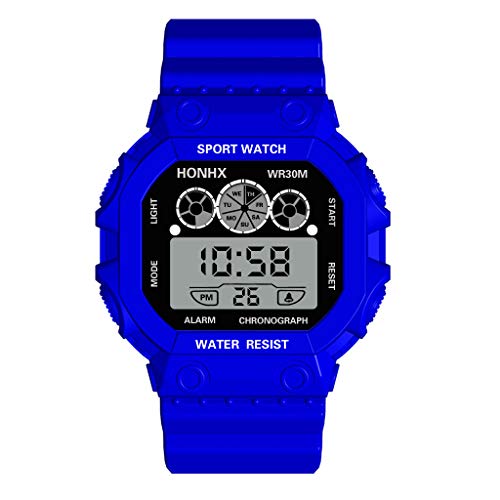 Mens Military Watch Stopwatch,Luxury Three Eyes Analog Digital Sport LED Waterproof Luminous Wrist Watch(Dark Blue)