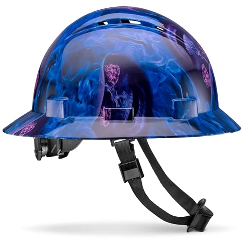 Acerpal Updated Vented Full Brim Hard Hat, Blue Banshee Gloss