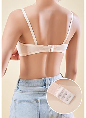 Herepai Big Girls' Adjustable Training Bra Cotton Bras Wireless Light Padded 10-16 Years