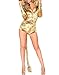 JE Womens Sexy V Neck Halloween Masquerade Cosplay Lion Costume (Large, Gold)