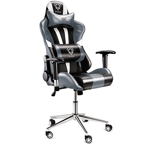 Diablo-X-Eye-Gaming-Sedia-Base-cromata-braccioli-Regolabili-meccanismo-di-inclinazione-Cuscino-Lombare-Finta-Pelle-Portata-150-kg-Scelta-del-Colore-Nero-Grigio
