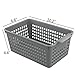 Doryh Plastic Storage Baskets Set, Grey, 4 Packs Small Desktop Storage Basket Bin