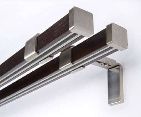 Decoprofi Inner Bearing Curtain Rails Set 2 Track Wood Steel Bar