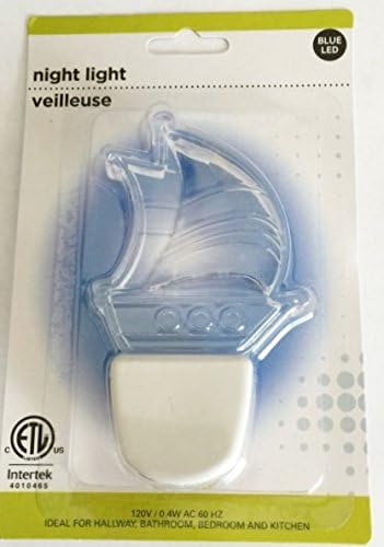 (Pack of 2) Clear Multi-room Blue LED Night Light (Sailboat)