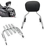 TJMOTO Chrome Detachable Backrest Sissy Bar Stealth Luggage Rack For Harley Davidson Touring 2009-2016 Electra Glide Road Glide Road King Street Glide