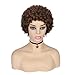 WIGER Afro Kinky Curly Wig Human Hair for Black Women Short Medium Brown Afro Wigs Curly Human Hair Wig for African American 6.5 Inch