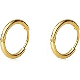 Gold Hoop Earrings Set: Dainty Stud Earrings 14K Gold Plated Earrings for Women Trendy Hypoallergenic Gold Stud Earrings 3-4mm Cubic Zirconia Cartilage Piercing Gold Jewelry for Women Gifts