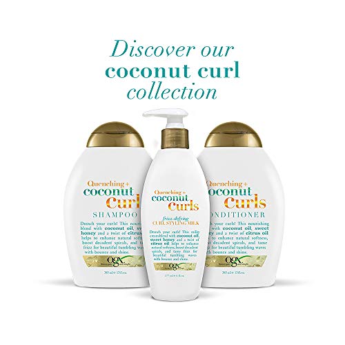 OGX Quenching + Coconut Curls FrizzDefying Curl Styling Milk, Nourishing LeaveIn Hair