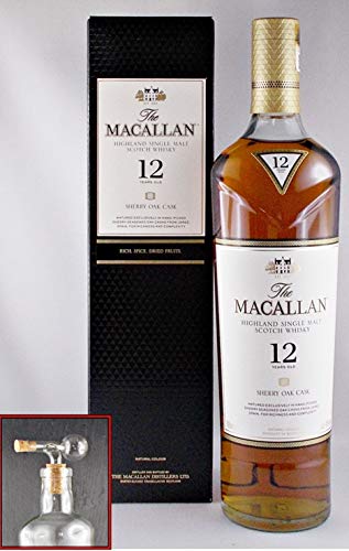 Macallan 12 Jahre Sherry Oak Single Malt Whisky + 1 Glaskugelportionierer zum feinen Dosieren