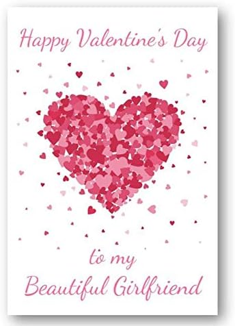 Second Ave Girlfriend Valentine Card For Her Cute Romantic Card - Bursting Heart Design, Pink, 210mm x 148mm