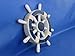 Hampton Nautical  Rustic Dark Blue and White Ship Wheel, 12