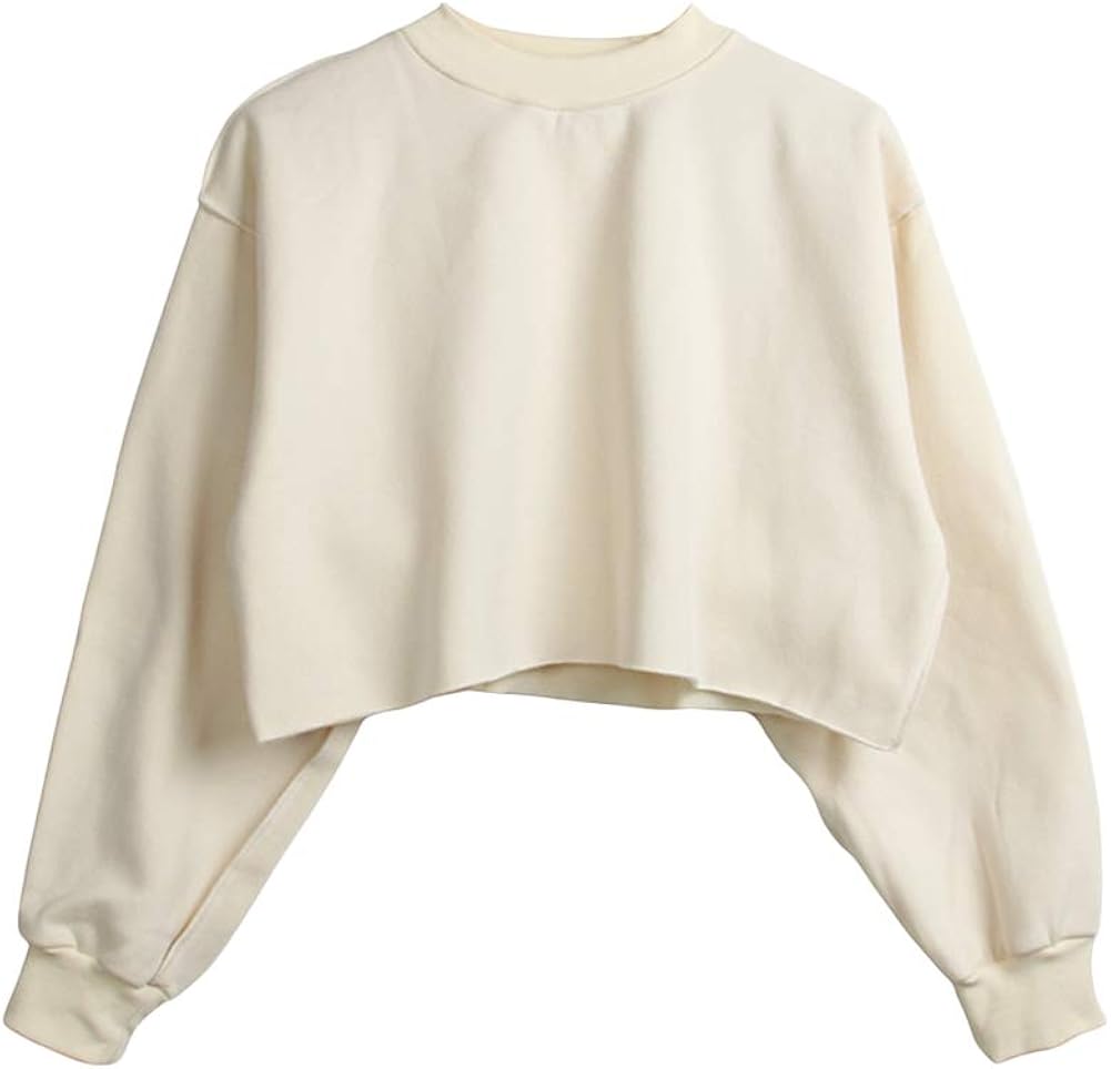 beige cropped sweatshirt