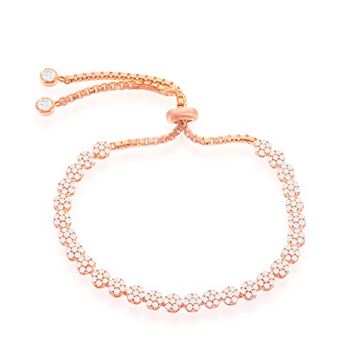 Italian sterling silver 14k rose gold overlay sparkly cubic zirco…