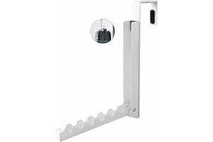 VIAV Design Over Door Hooks - Foldable Laundry Hangers with 6 Groves for Clothes, Coats, Bathroom, Behind Door - White