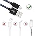 iPhone Cable 3Pack 6FT, GUIGUI Extra Long Nylon Braided Charging Cord Lightning Cable to USB Charger for iPhone 7, 7 Plus, 6S, 6, SE, 5S, 5, iPad, iPod Nano 7 - Black Blue
