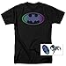 Popfunk Batman Tinted Blue Logo T-Shirt & Stickers (X-Large)