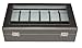 12 Piece Pewter Carbon Fiber Watch Display Case Men's or Ladies Watch Box Jewelry Glass Top