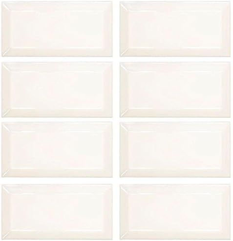 Pearl White Beveled 3 in. x 6 in. Ceramic Wall Tile