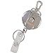 UNIQME Retractable Badge Holder Heavy Duty Belt Clip Carabiner Key Ring ID Badge Holder All Metal Keychain Badge Reel for ID Card Keys 2 Packs(Sliver)