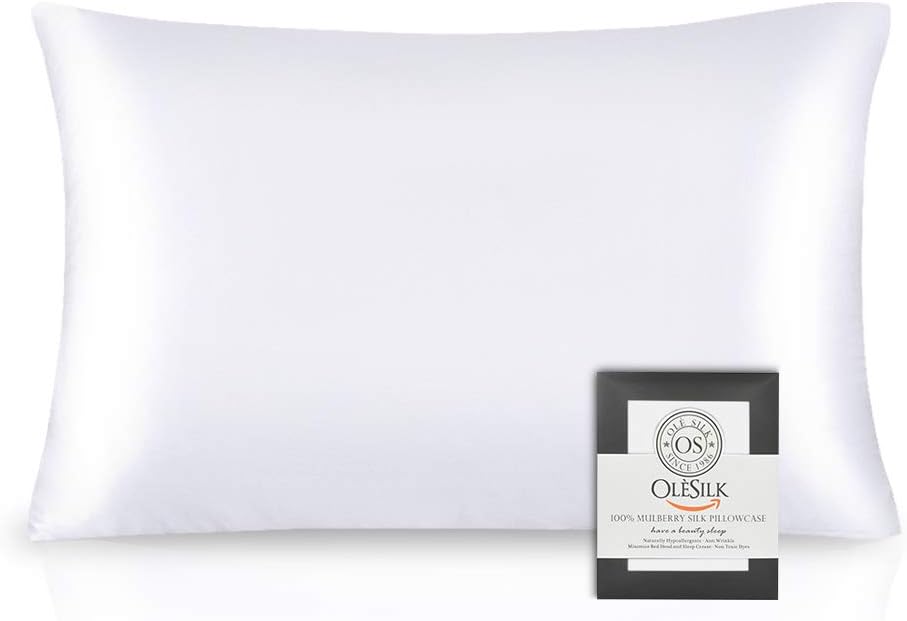 OLESILK 100% Silk Pillowcase for Hair and Skin Both Sides 16 Momme Real Natural Mulberry Silk